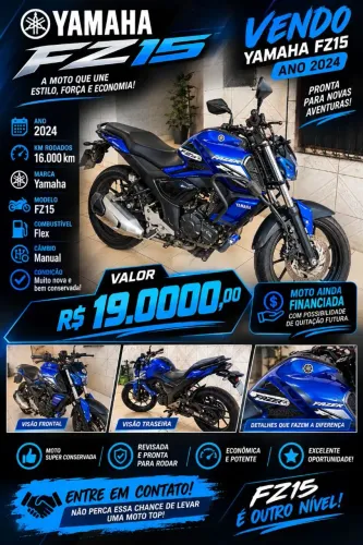 Vendo 19.000 mil Yamaha FZ15 2024 cuida !!!