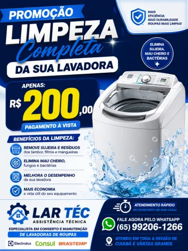 Promoção!! Limpeza de máquina de lavar