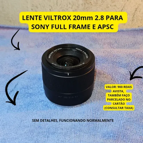 Vendo Lente Viltrox 20mm f/2.8 para Sony Full Frame e APS-C.