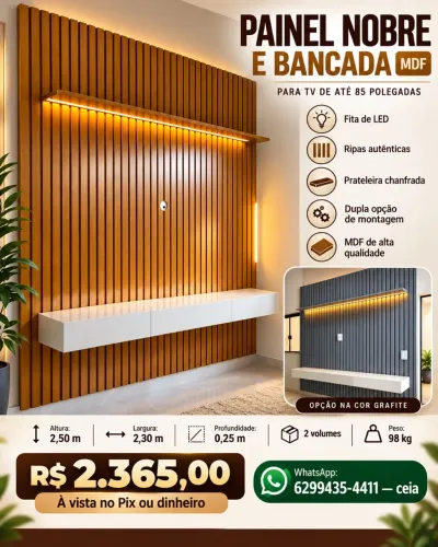 PAINEL E BANCADA NOBRE MDF