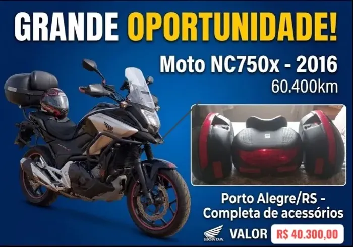 NC750x - 2016 a venda em Porto Alegre/RS