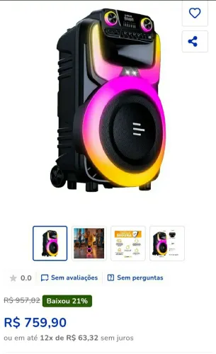 Caixa de Som pulse 600w