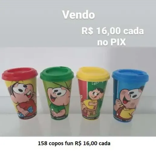 Copo infantil decorativo turma da Monica