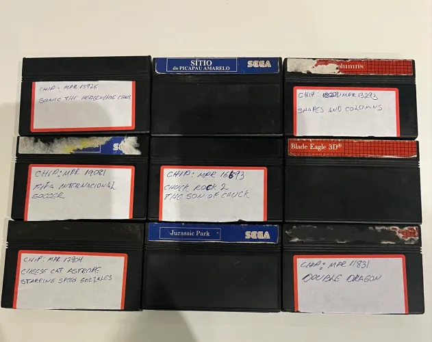 Cartuchos originais de master System leia o anucio