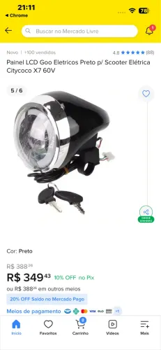Painel Scooter elétrica