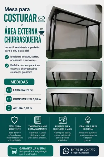 Mesa para Costurar e Área Externa Churrasqueira