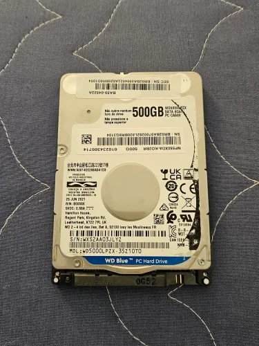HD 500gb 2.5 WD blue com case
