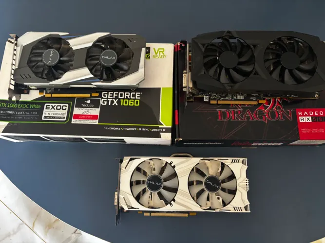 Vendo 03 placas de vídeo 02 GeForce gtx 1060 6gb, 01 Red Dragon Rx 580 8gb Gddr5,