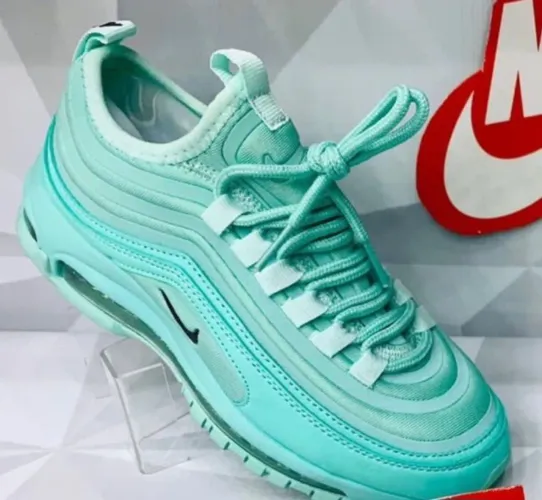 Tênis nike air max 97 verde água novo 34