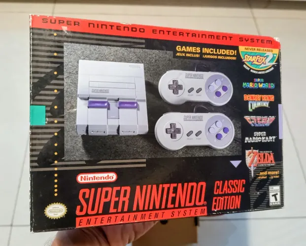 Snes Mini Classic Edition Americano Americano completo impecável de coleção