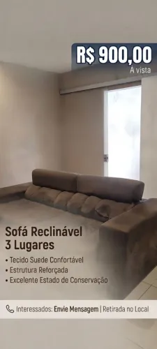 Vendo Sofá Retrátil 3 Lugares