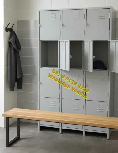 Roupeiro de Aço 12 Portas Escaninho para Funcionários Vestiário Novo Frete Gratis para BH