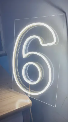 Número Flex neon em acrílico