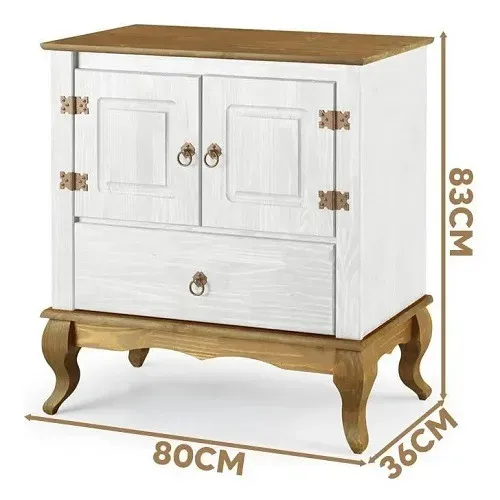 BALCÃO BUFFET RÚSTICO PÉS LUIZ XV 4002 BRANCO MODEMA