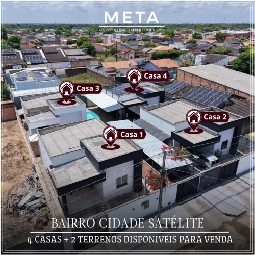VENDE-SE EXCELENTE OPORTUNIDADE DE INVESTIMENTO COM 4 CASAS NO BAIRRO CIDADE SATÉLITE