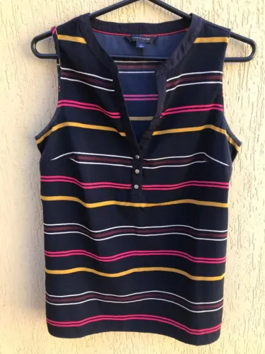 Blusa Clássica Marinho De Listras Da Marca Tommy Hilfiger