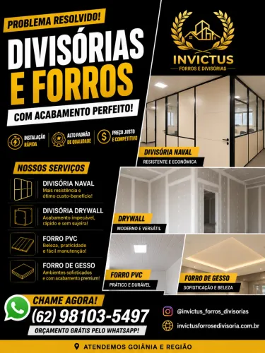 Divisórias e Forros em Goiânia | Drywall, PVC e Gesso - Orçamento Grátis
