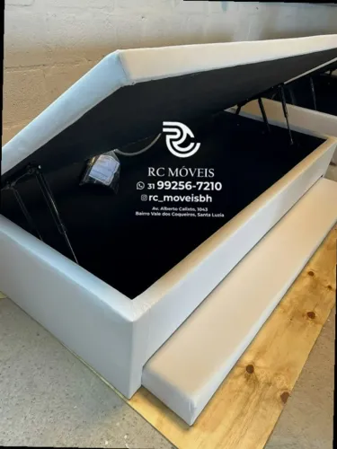 Cama box completa Baú Tamanho solteiro com Cama Auxiliar 88x1,88 D33 Baú Blindado