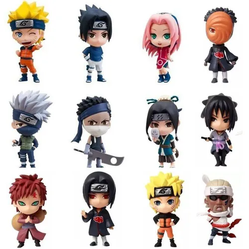 Bonecos Naruto Shippuden Sasuke Sakura Kakashi Zabuza Haku Gaara Tobi Obito Uchiha Itachi
