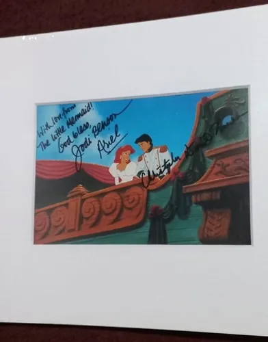 Litogravura original estúdios Disney A pequena Sereia Ariel Walt Disney Autógrafado