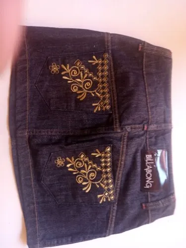 Saia jeans escuro Billabong(original)