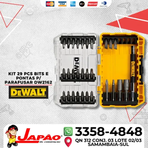 Kit Jogo De Bits E Pontas P/ Parafusar 29 Pcs Dewalt Dw2162 Oferta Por Tempo Limitado