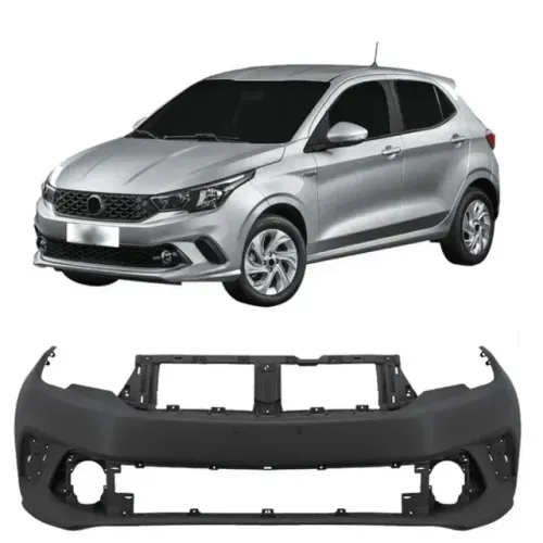 Parachoque Fiat Argo 2019 à 2022 - Preto Liso - Furo Farol Auxiliar - Loma Plast