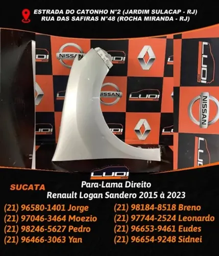 Para-Lama Direito Renault Logan Sandero 2015 à 2023