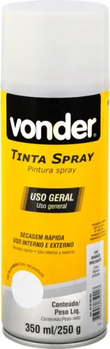 Tinta Spray Branco Brilhante - Vonder