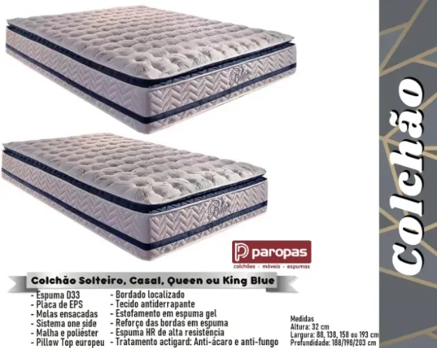 quarto colchao king size molas ensacadas 