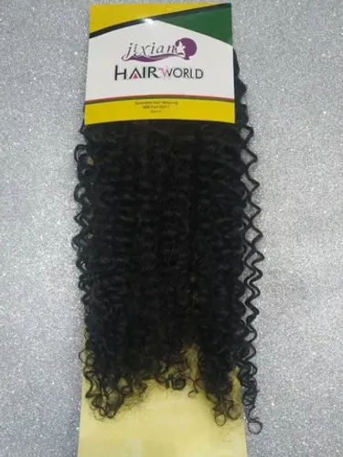 Cabelo Organico Cacheado 55cm 120g Em Tela Jixian Hair World - Cor. 1