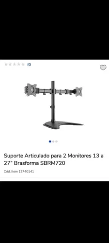 SUPORTE ARTICULADO PARA 2 MONITORES BRASFORMA 