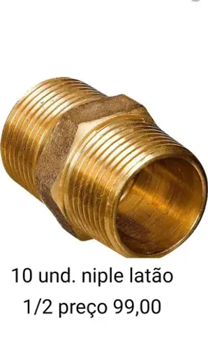 Niple 1/2 metal amarelo com 10 pecas