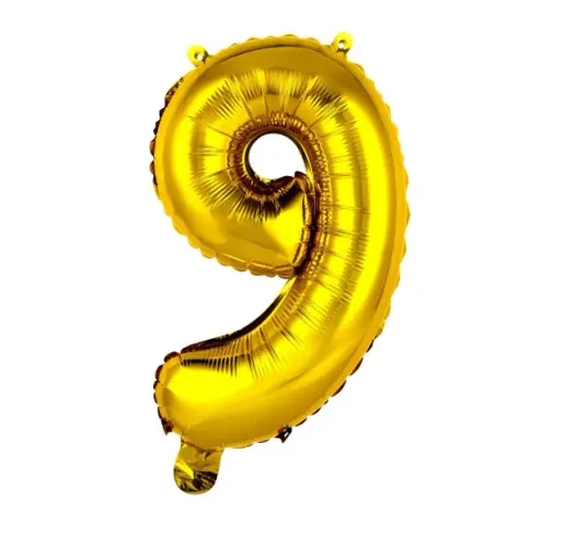 Balão Metalizado Numeros Ballon 16" 40cm  Letter Wb Cn499 - Numero 9