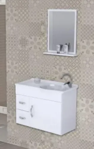 Promoção Kit Banheiro 2 gavetas Branco - Pro   