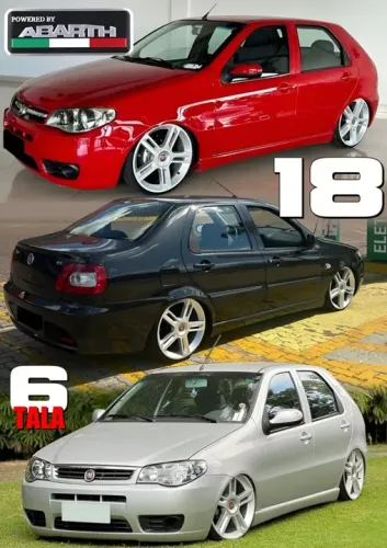 Roda aro 18 Fiat Abarth Prata tala 6 4x98 jogo novo 