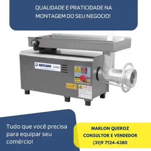 Moedor de Carne Beccaro Boca 22 Inox Novo