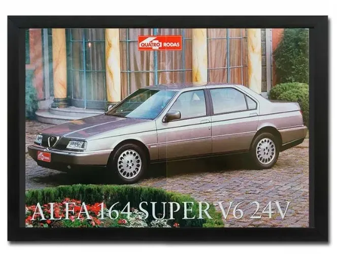 Alfa Romeo 164 Super - Quadro decorativo com pôster original de revista