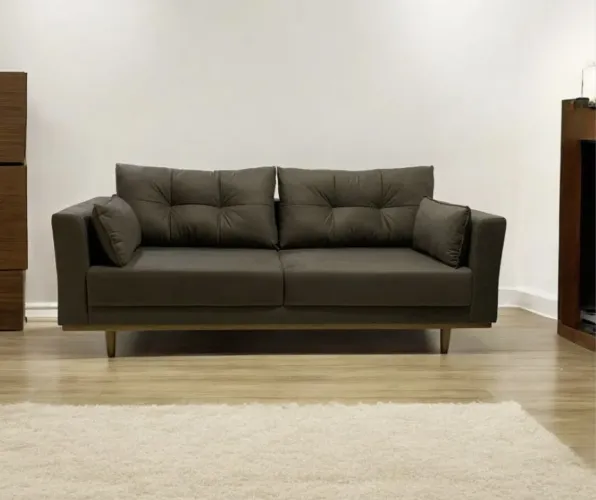 Sofa retro 2.20 super confortável em linho ou sued