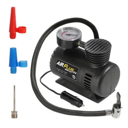 Compressor Ar Eletrico Portatil 12V 50W 3 Adaptador de Bico