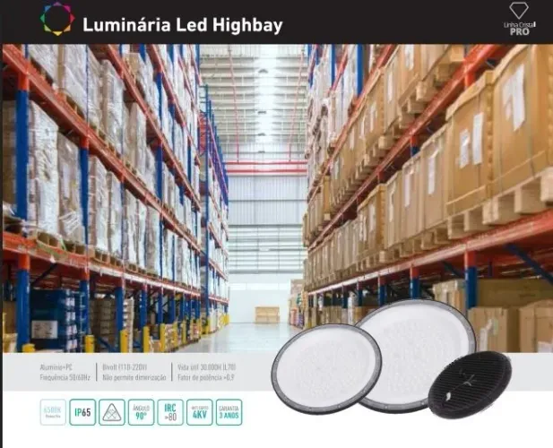 Luminária LED Highbay para Iluminação Industrial