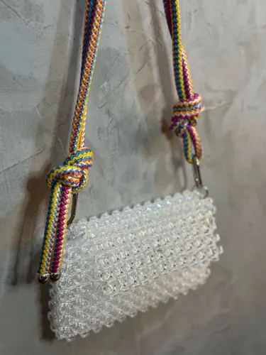 Bolsa Miçanga Cristal Transparente