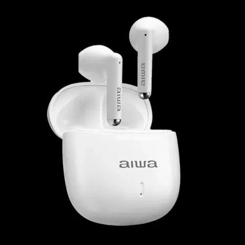 Fone de Ouvido AIWA AWS-EB-05P TWS Drivers de 13mm, proteção IPX4, Reduz Ruído Branco