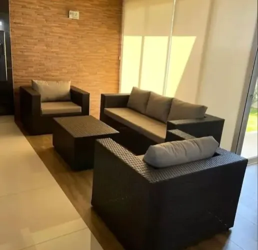 Conjunto de Sofá e Poltronas em Vime Sintético - Novo