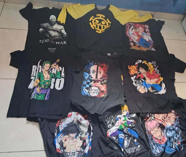 Camisetas de Animes e Games Variados