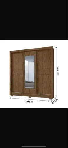 Guarda-roupa de correr com espelho 2,02m x 2,12moval Bahamas 