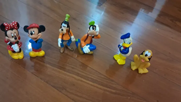 Bonecos Disney. Antigos.  Mickey, Minnie, Pateta e Pluto, Pato Donald
