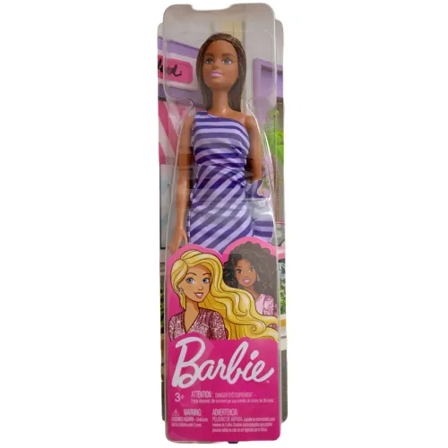 Barbie Negra vestido roxo 