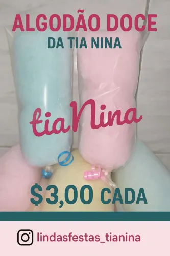 Algodão-doce para festas e eventos.