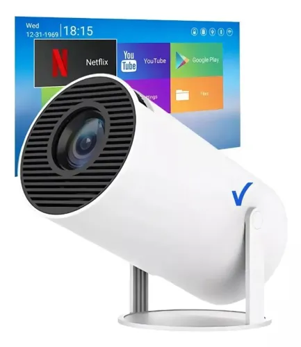 Projetor LED Smart Android Wi-Fi Home Cinema 4K Projetor HDMI Datashow Novo Loja Coimbra 